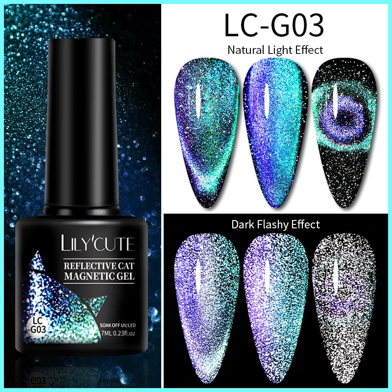 9D Rainbow Reflective Nail Gel Polish