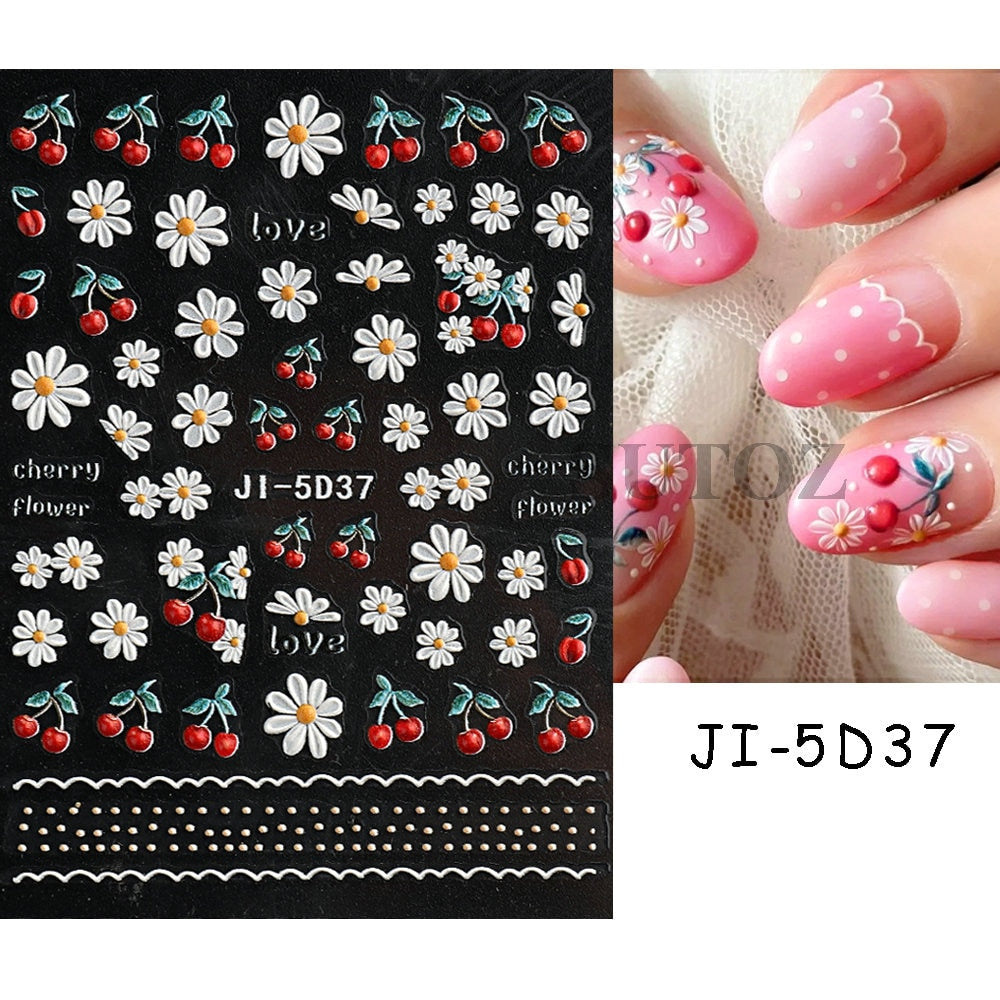 5D Nail Stickers Flowers