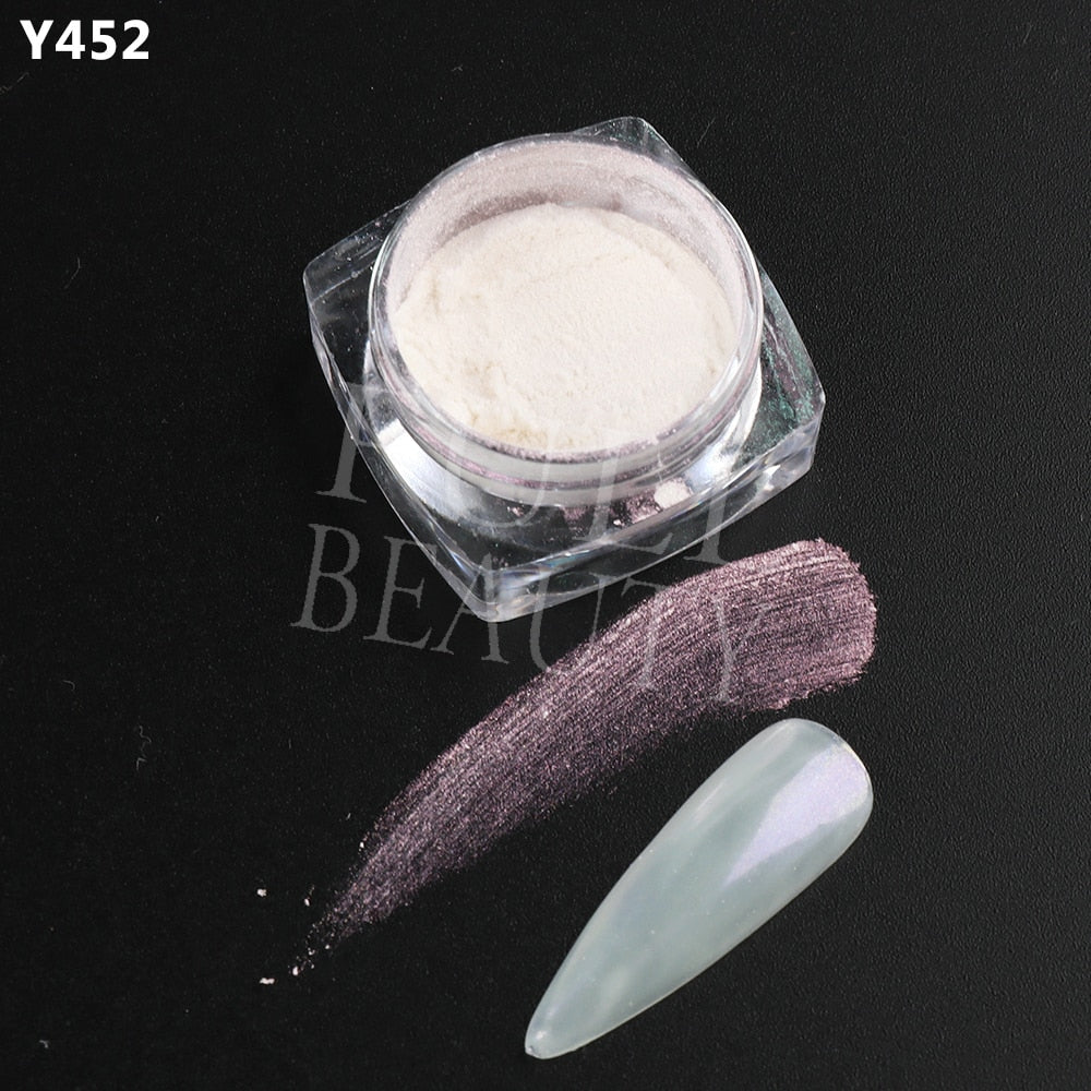 White Chrome Pearl Nail Powder