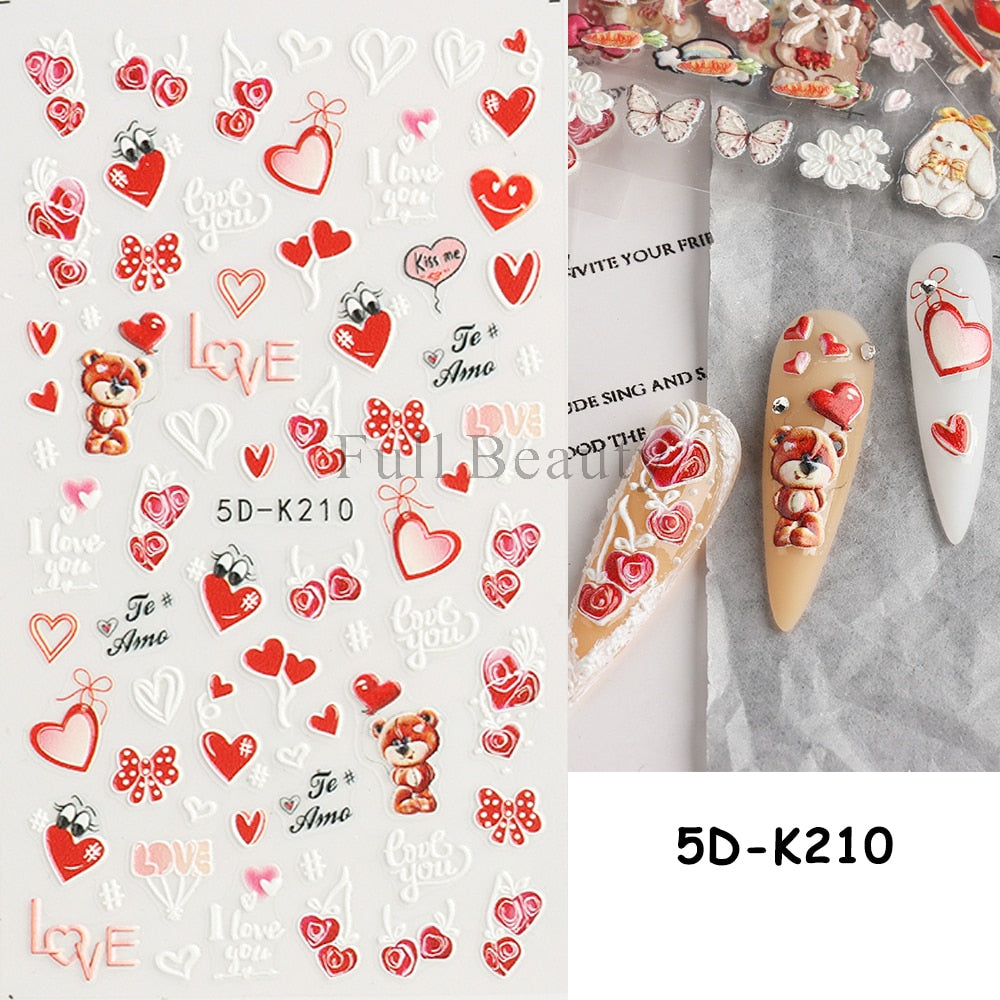 5D Nail Stickers Flowers