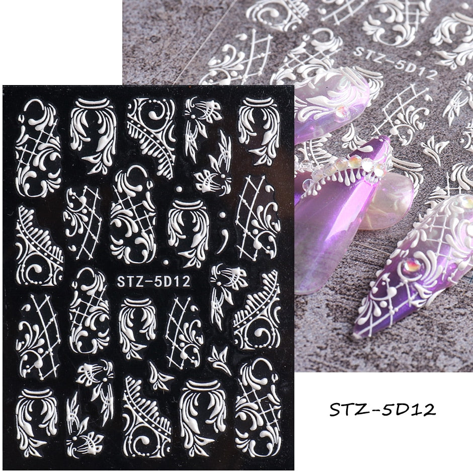 5D Nail Stickers Flowers