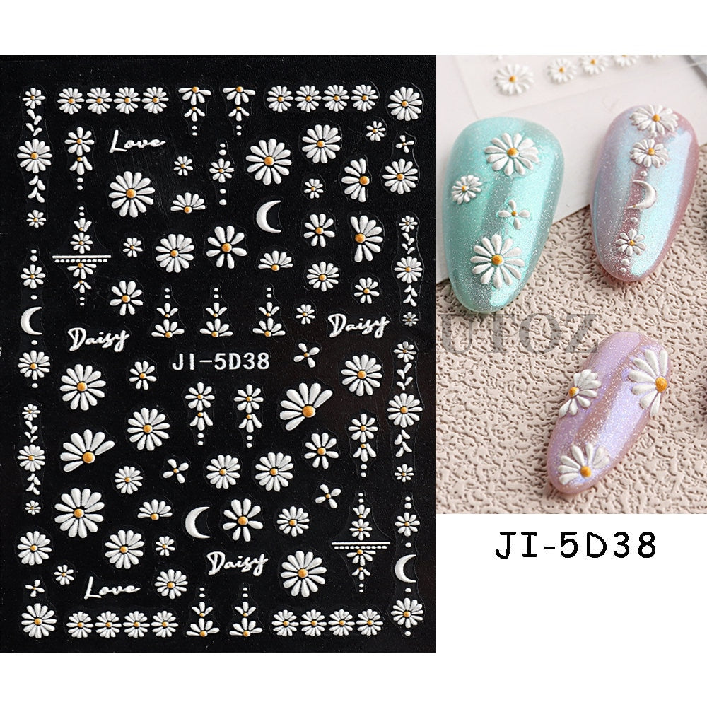 5D Nail Stickers Flowers