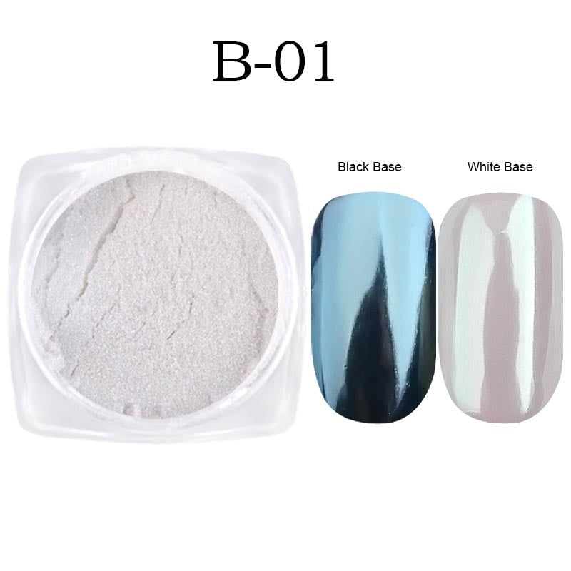 White Chrome Pearl Nail Powder