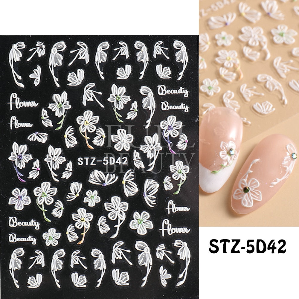5D Nail Stickers Flowers