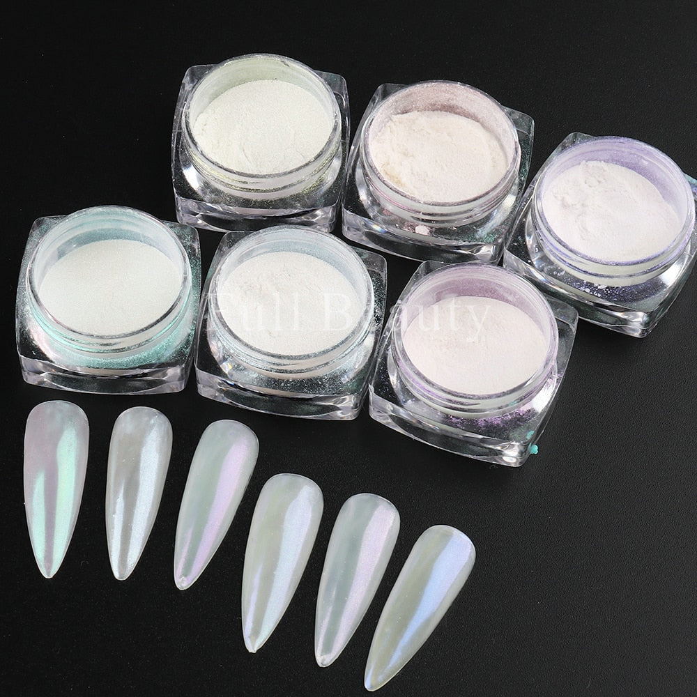 White Chrome Pearl Nail Powder