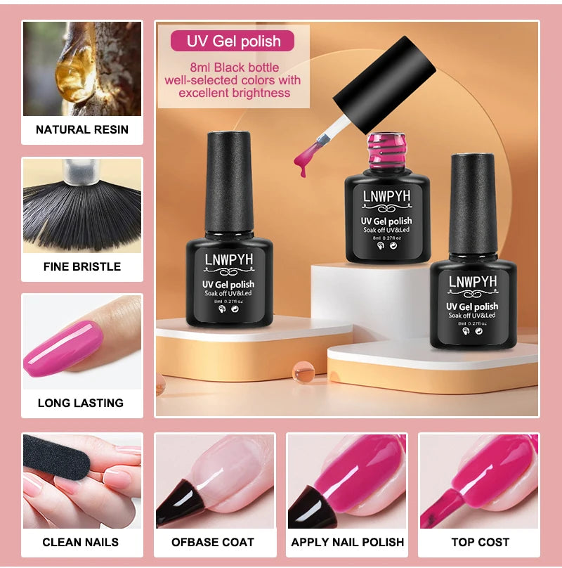 LED Nail Lamp Dryer Color Gel Polish Kit
