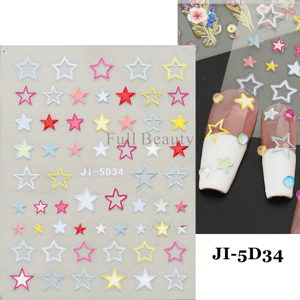 5D Nail Stickers Flowers