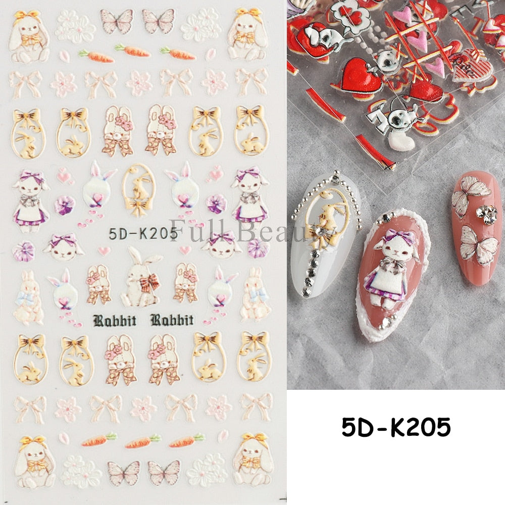 5D Nail Stickers Flowers