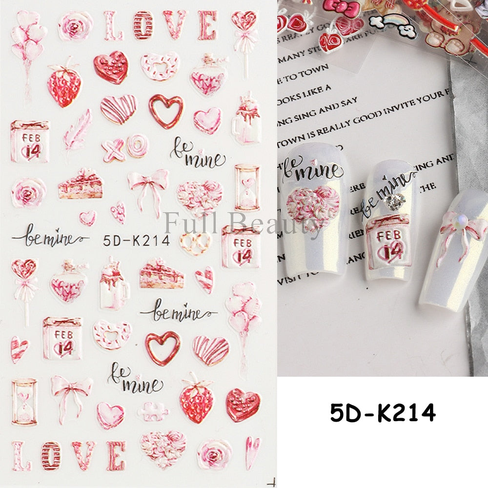 5D Nail Stickers Flowers