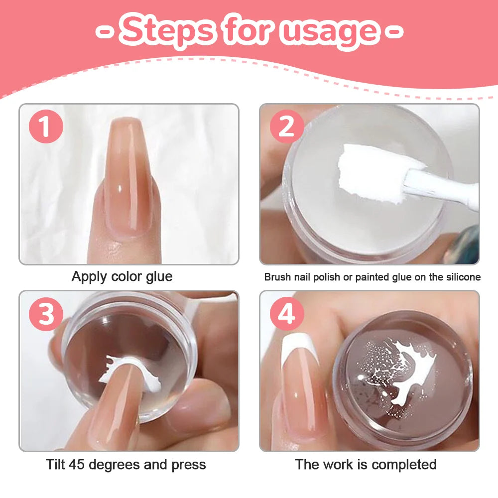 Transparent Nail Stamper With Scraper