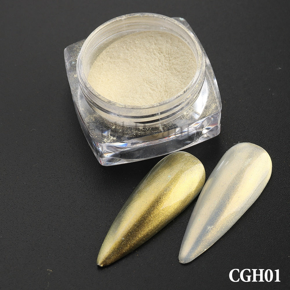 White Chrome Pearl Nail Powder