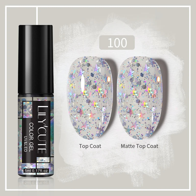 Gold Reflective Glitter Liner Gel Nail Polish