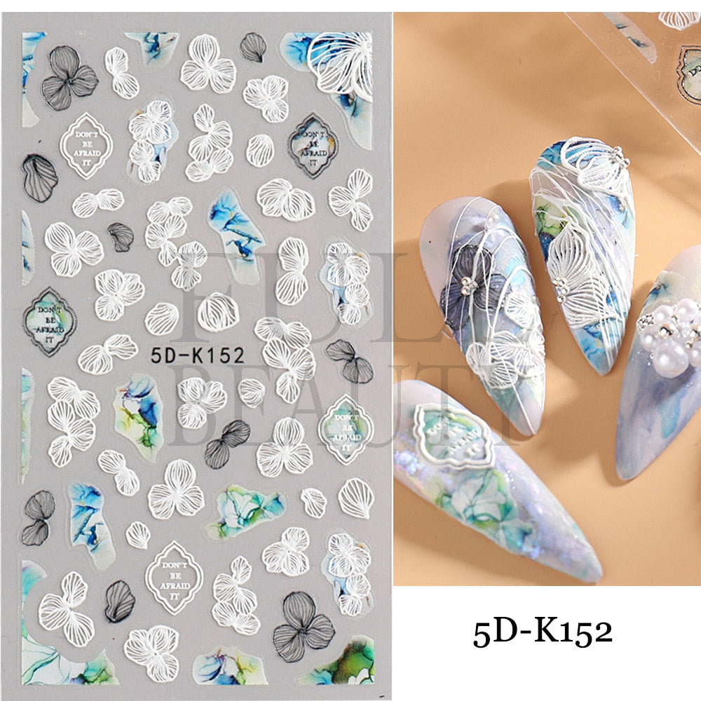 5D Nail Stickers Flowers