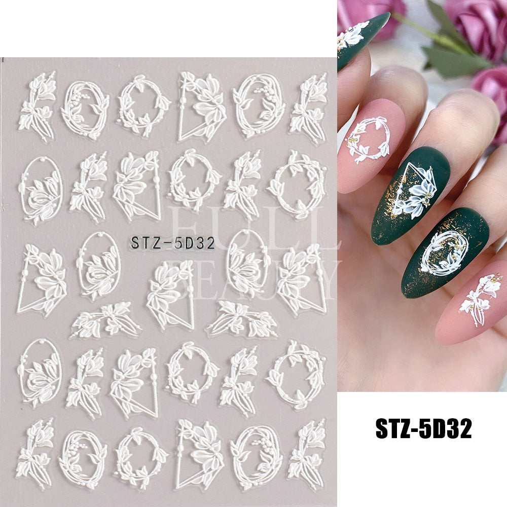 5D Nail Stickers Flowers