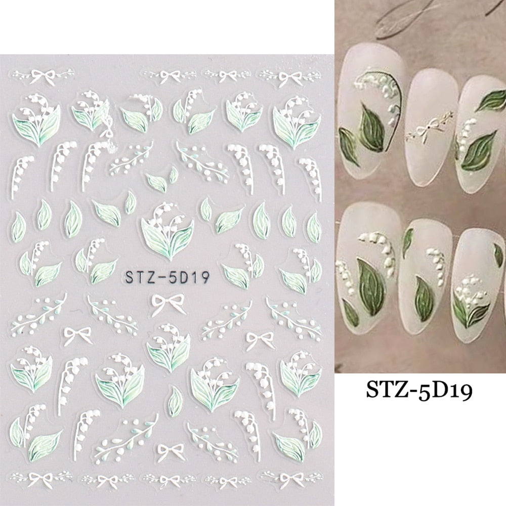 5D Nail Stickers Flowers