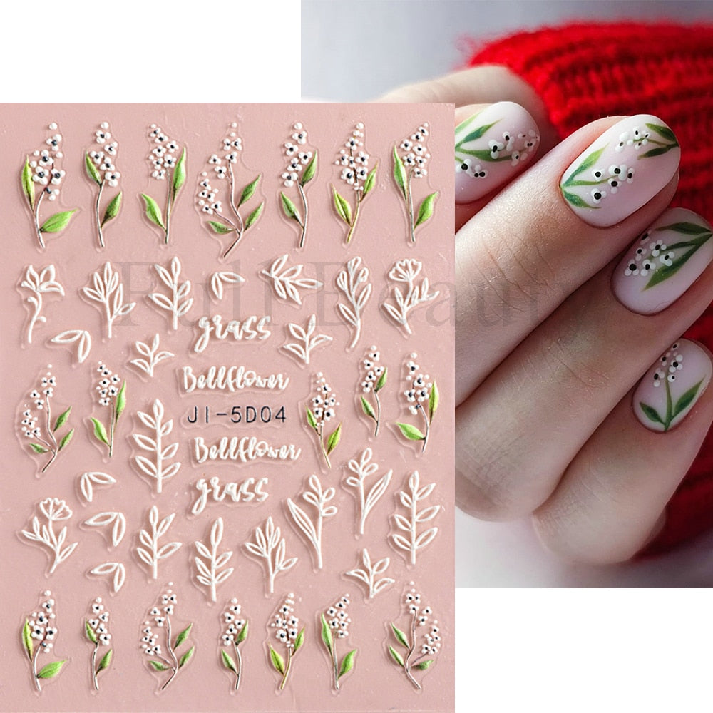 5D Nail Stickers Flowers