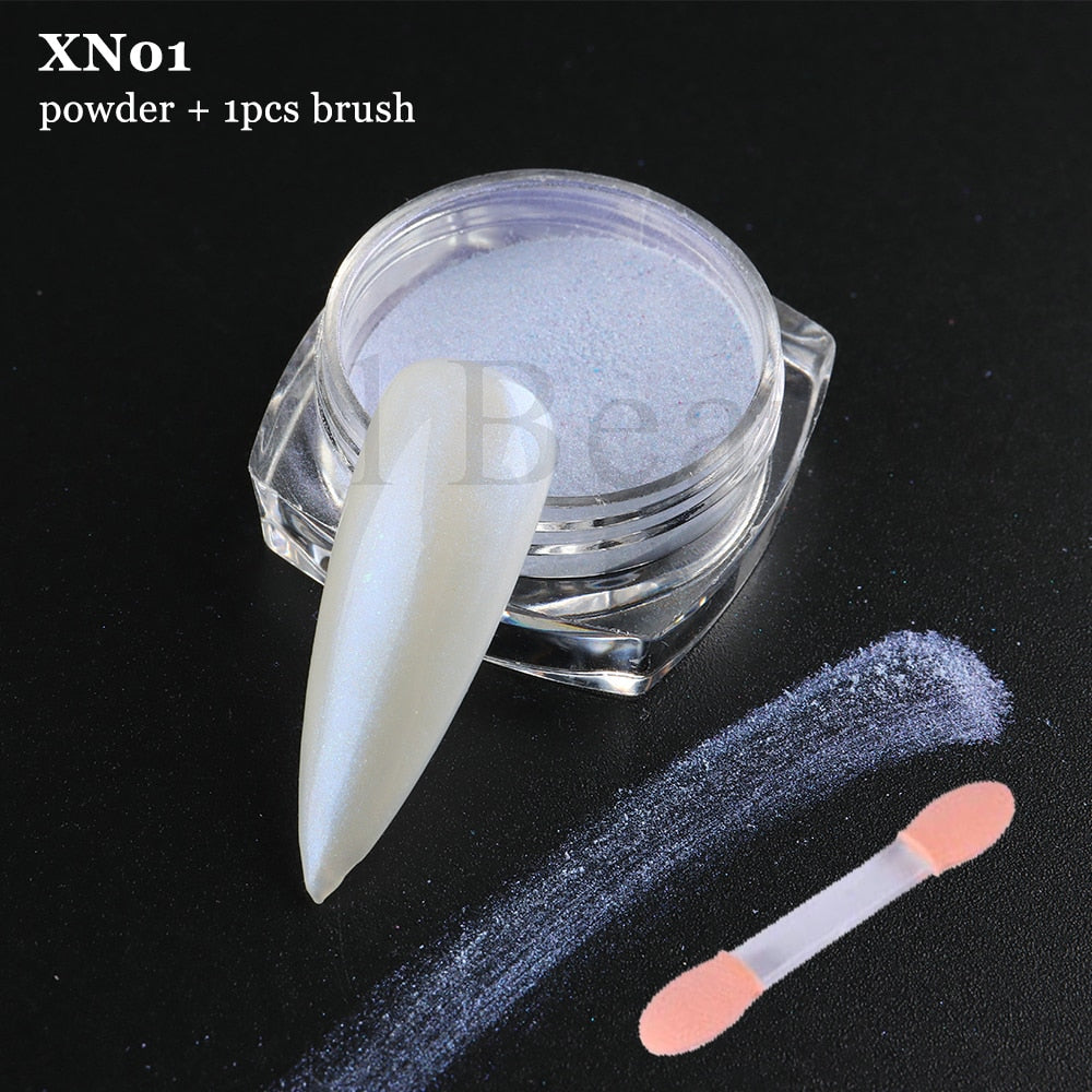 White Chrome Pearl Nail Powder