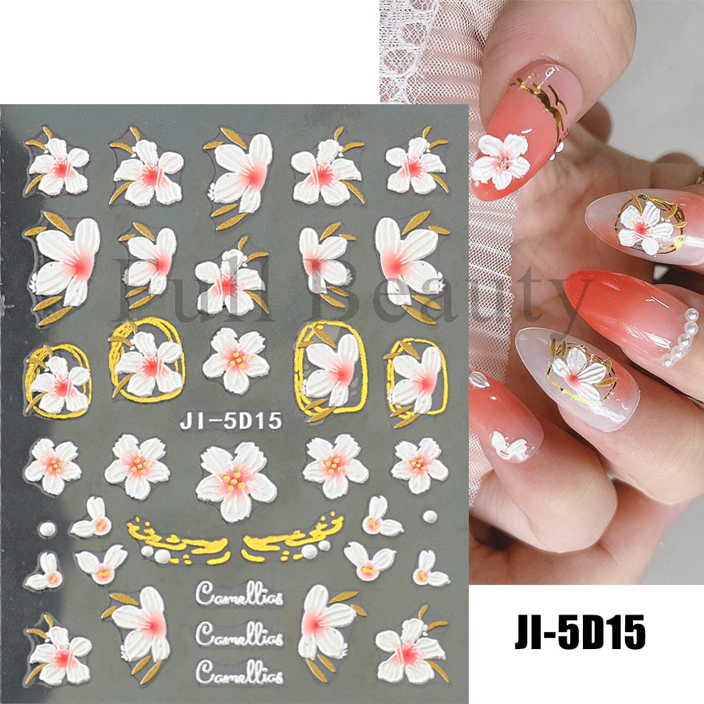 5D Nail Stickers Flowers