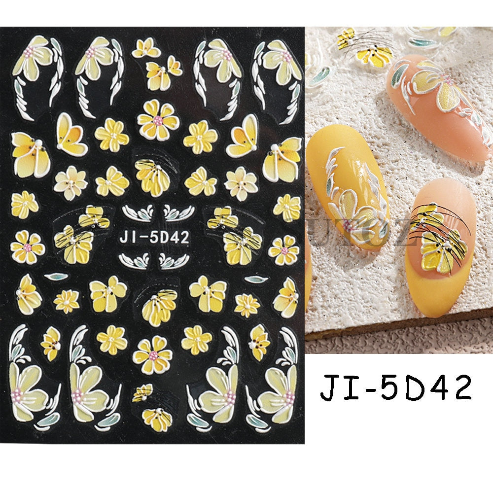 5D Nail Stickers Flowers