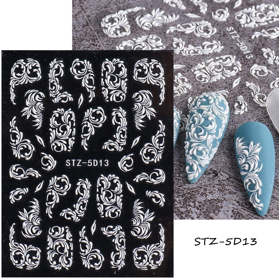 5D Nail Stickers Flowers