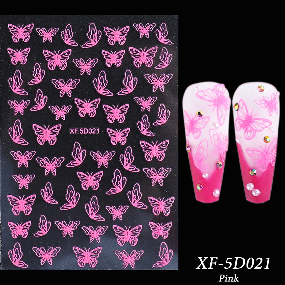 5D Nail Stickers Flowers