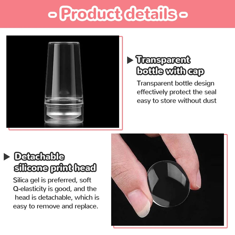 Transparent Nail Stamper With Scraper