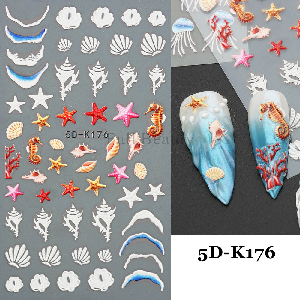 5D Nail Stickers Flowers