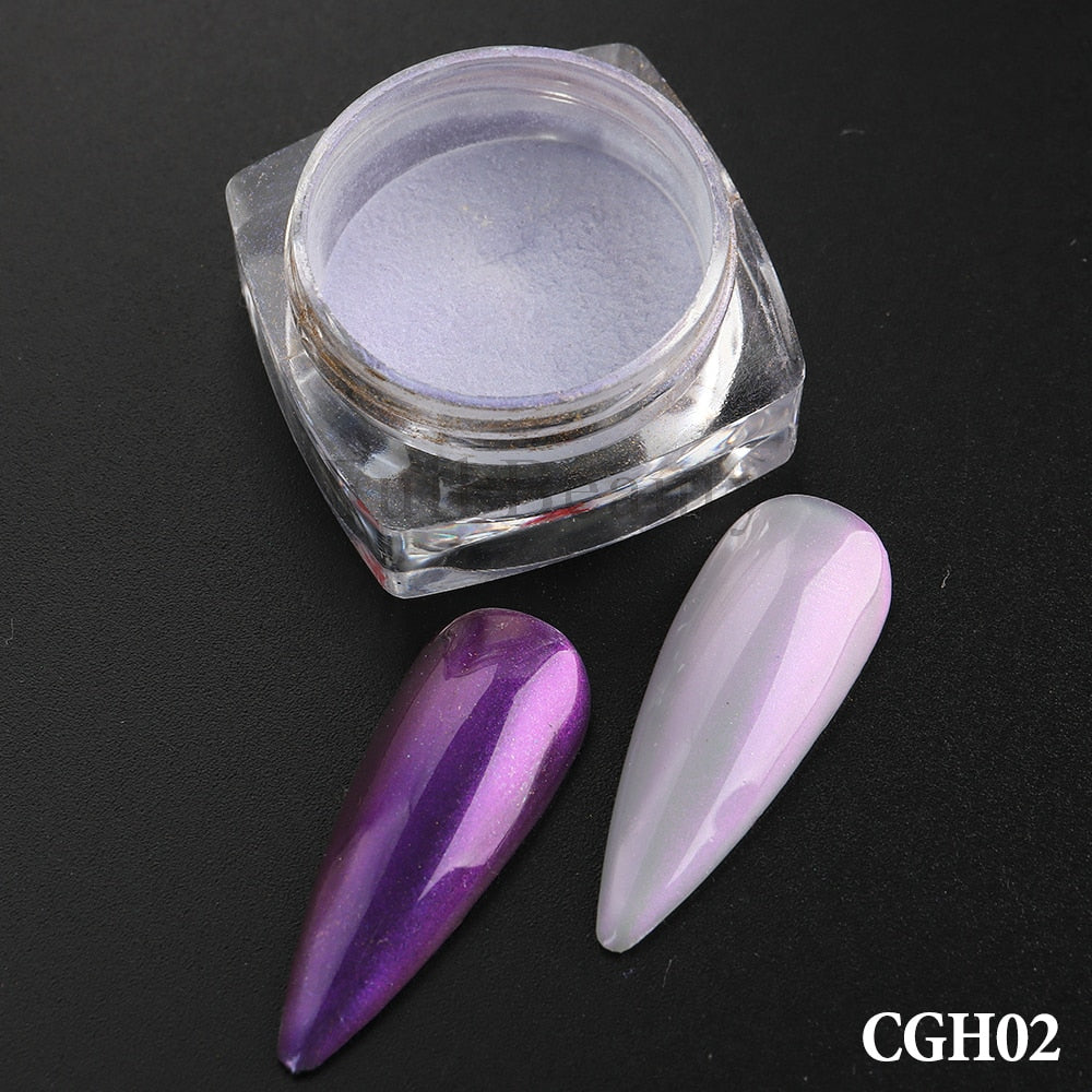 White Chrome Pearl Nail Powder