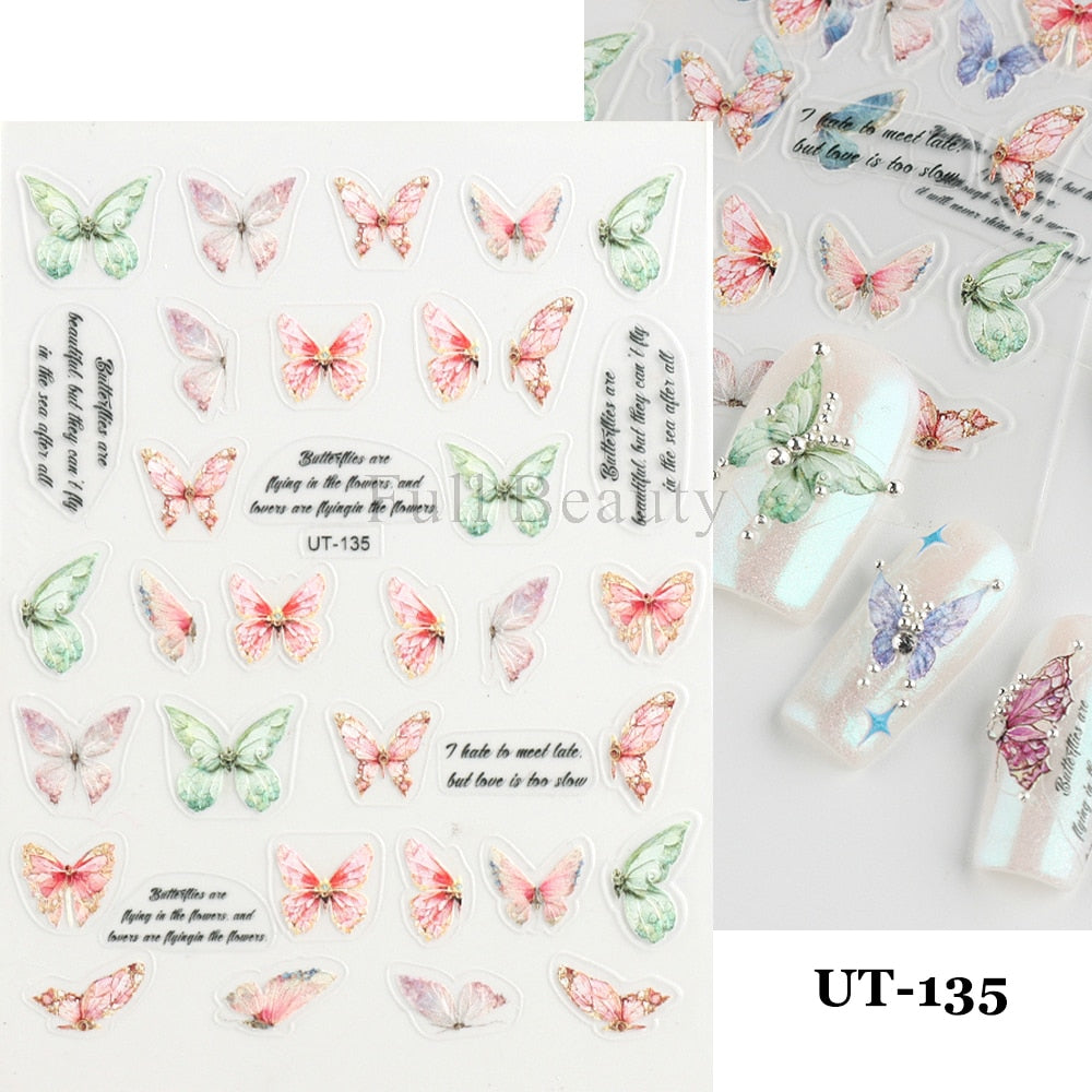5D Nail Stickers Flowers