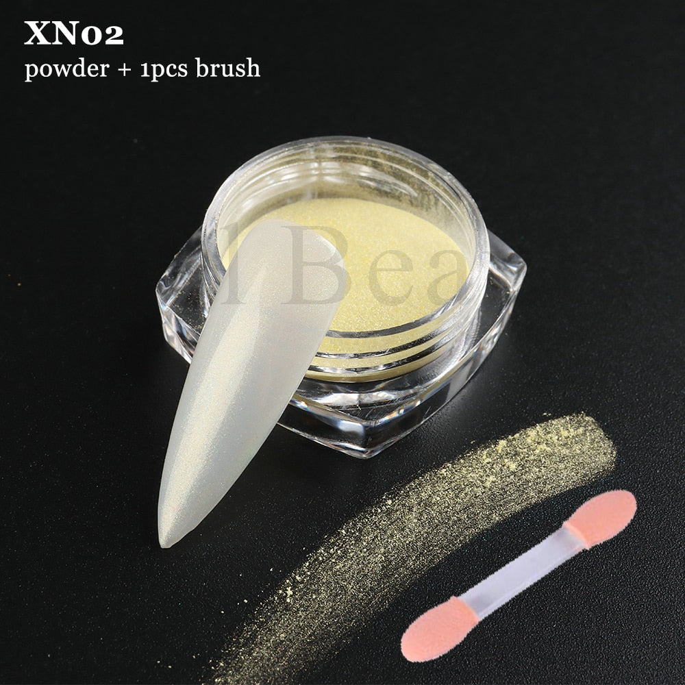 White Chrome Pearl Nail Powder