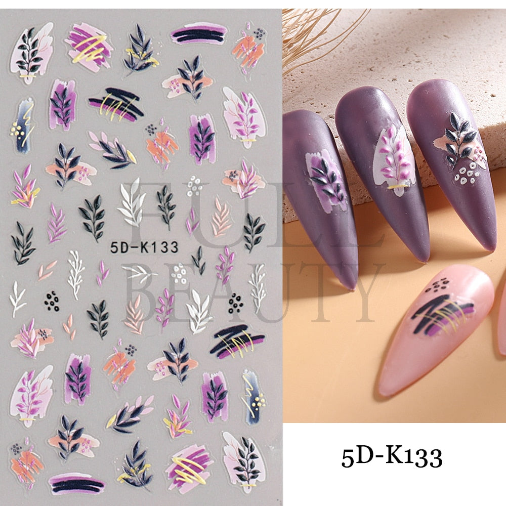 5D Nail Stickers Flowers