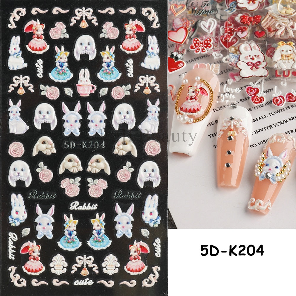 5D Nail Stickers Flowers