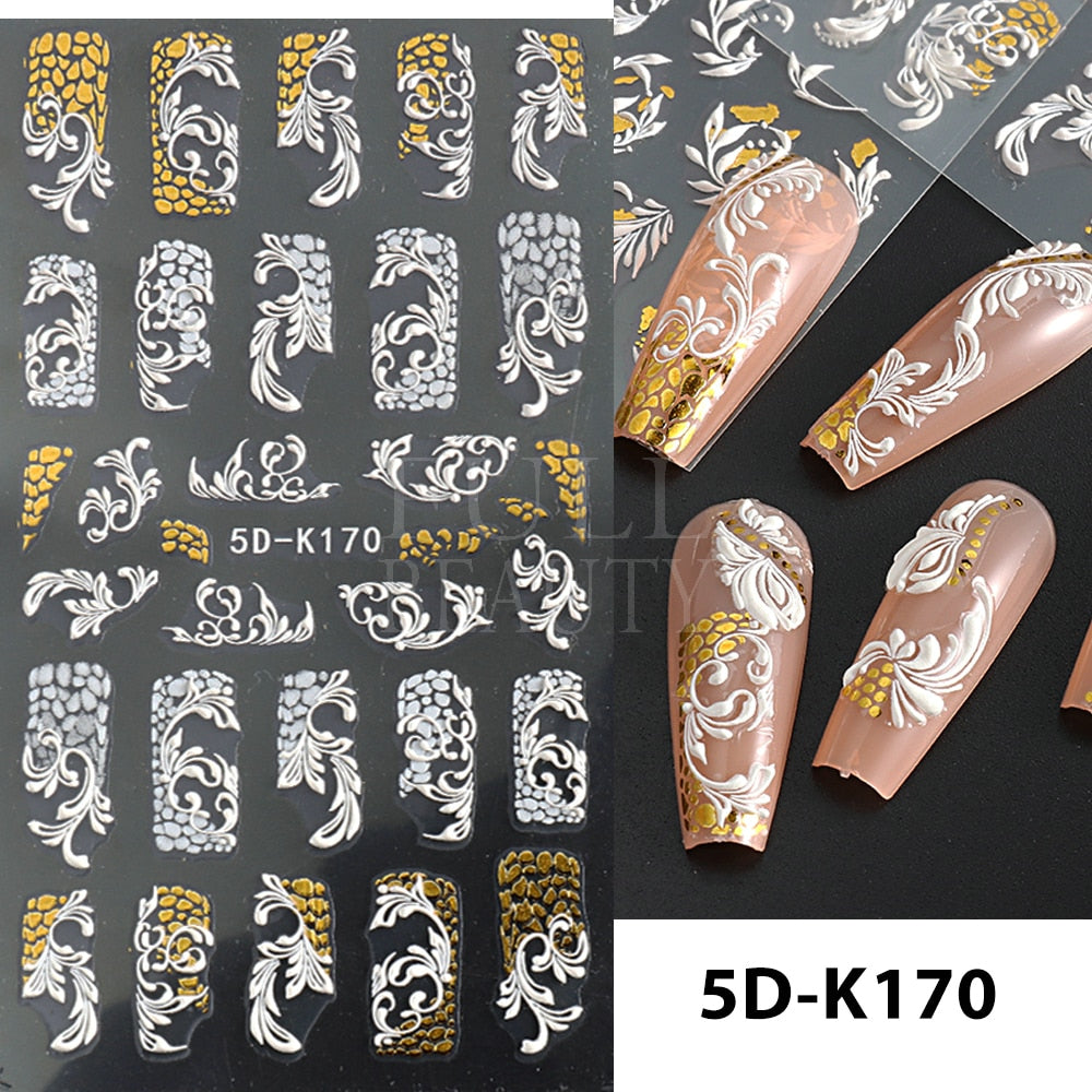 5D Nail Stickers Flowers