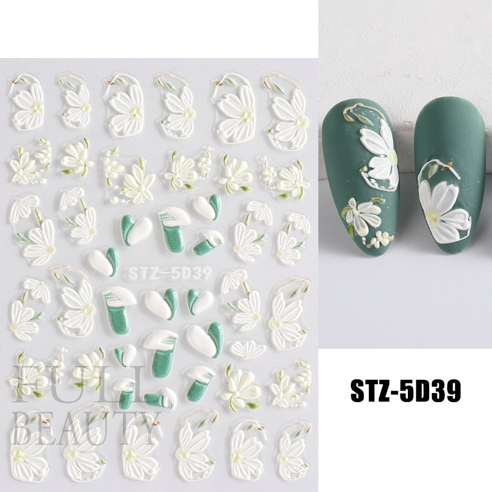 5D Nail Stickers Flowers