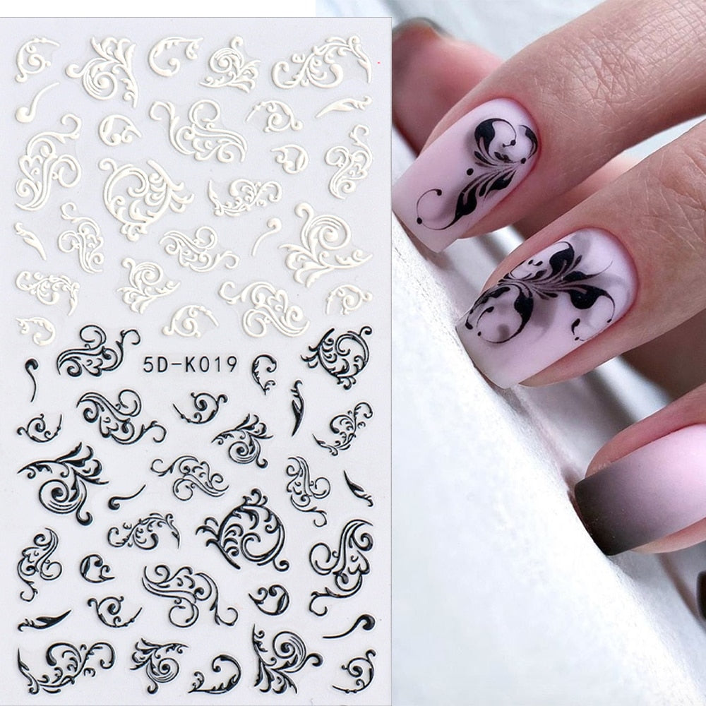 5D Nail Stickers Flowers