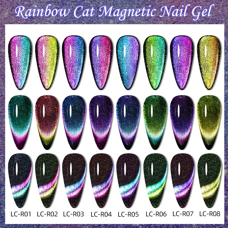 9D Rainbow Reflective Nail Gel Polish