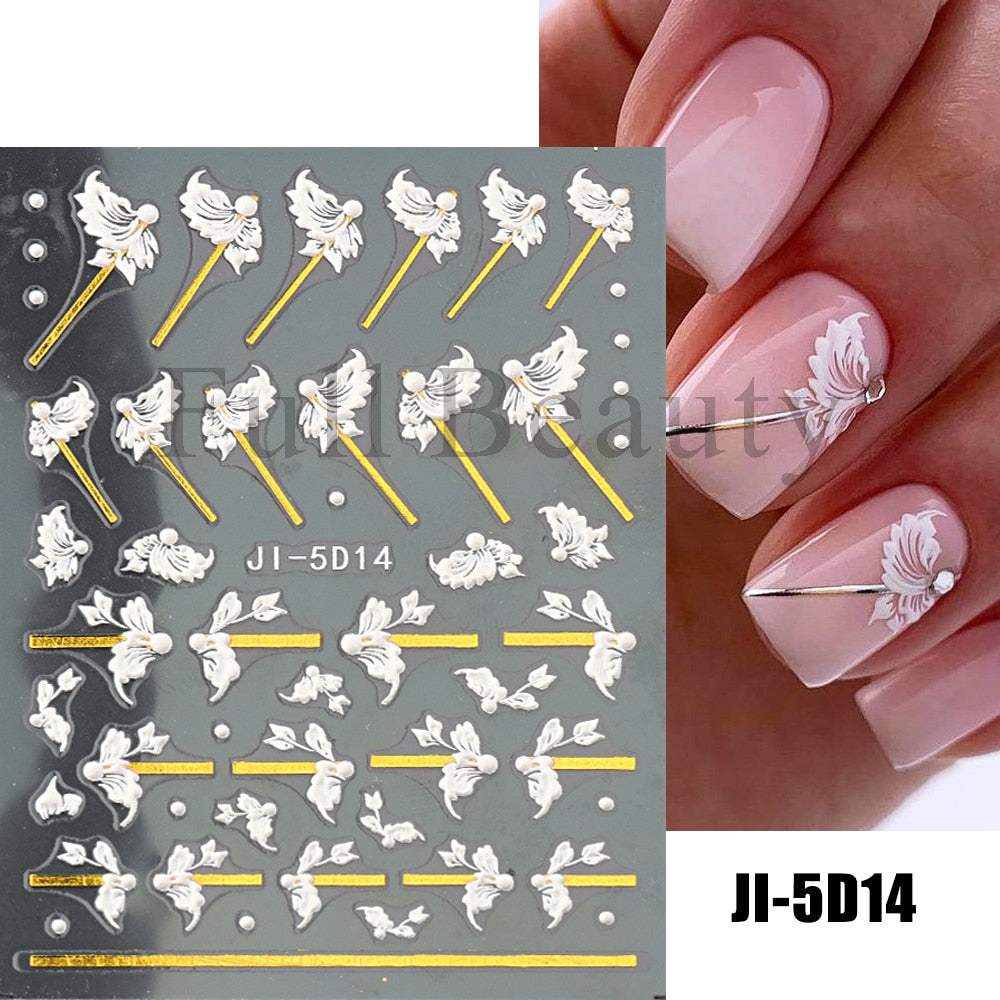 5D Nail Stickers Flowers