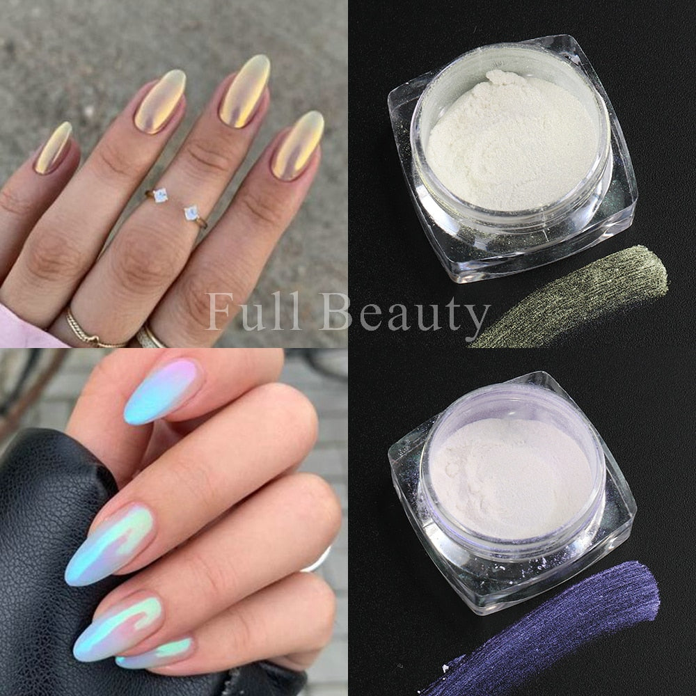 White Chrome Pearl Nail Powder