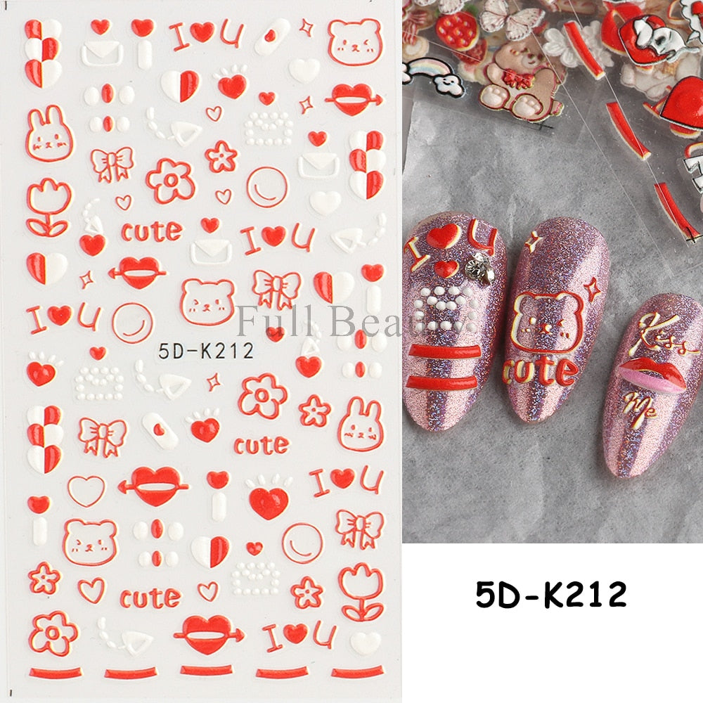 5D Nail Stickers Flowers