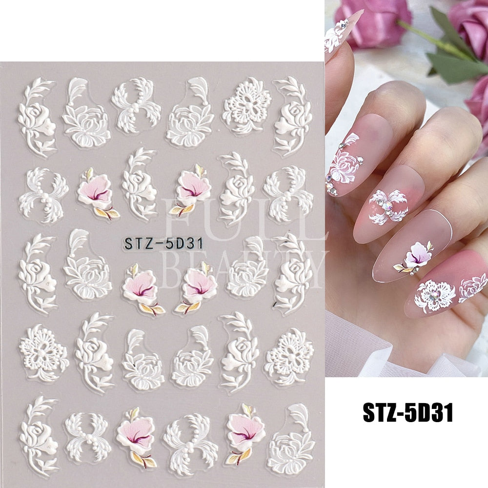5D Nail Stickers Flowers