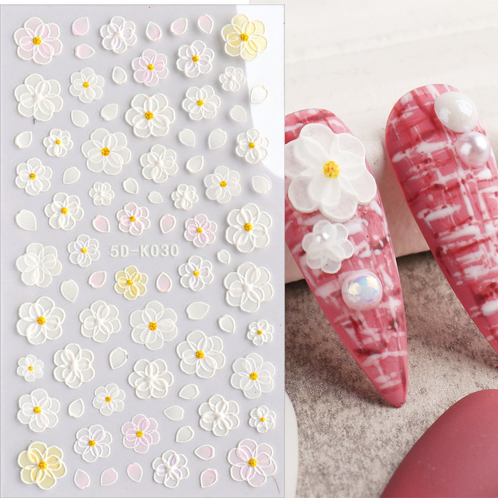 5D Nail Stickers Flowers
