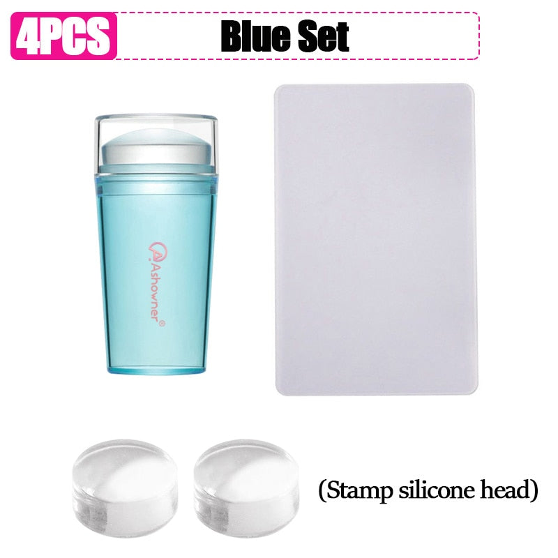 Clear Silicone Stamping Jelly with Scraper, Transparent Visible Body, No Misplacement for DIY Nail Decor, Home Manicure Starter Tool
