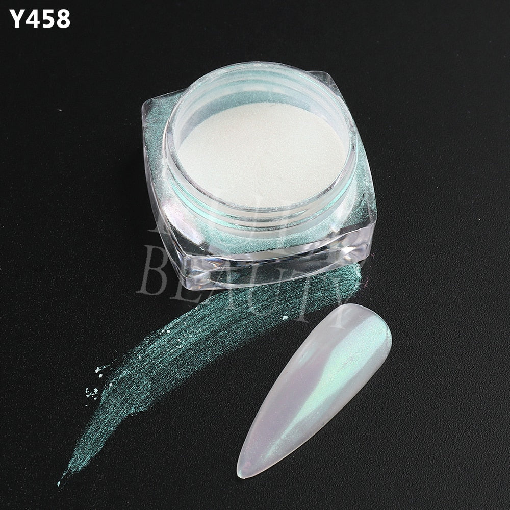 White Chrome Pearl Nail Powder