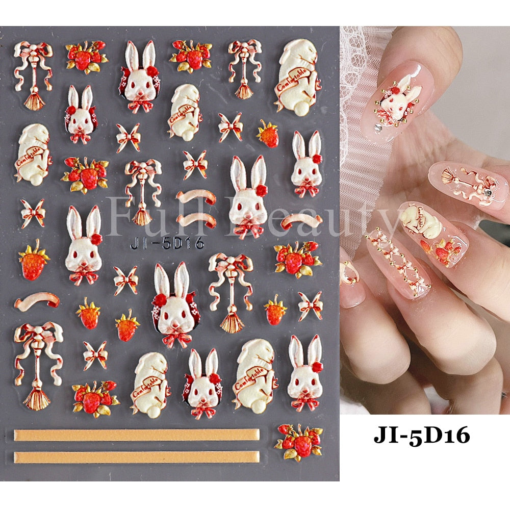 5D Nail Stickers Flowers