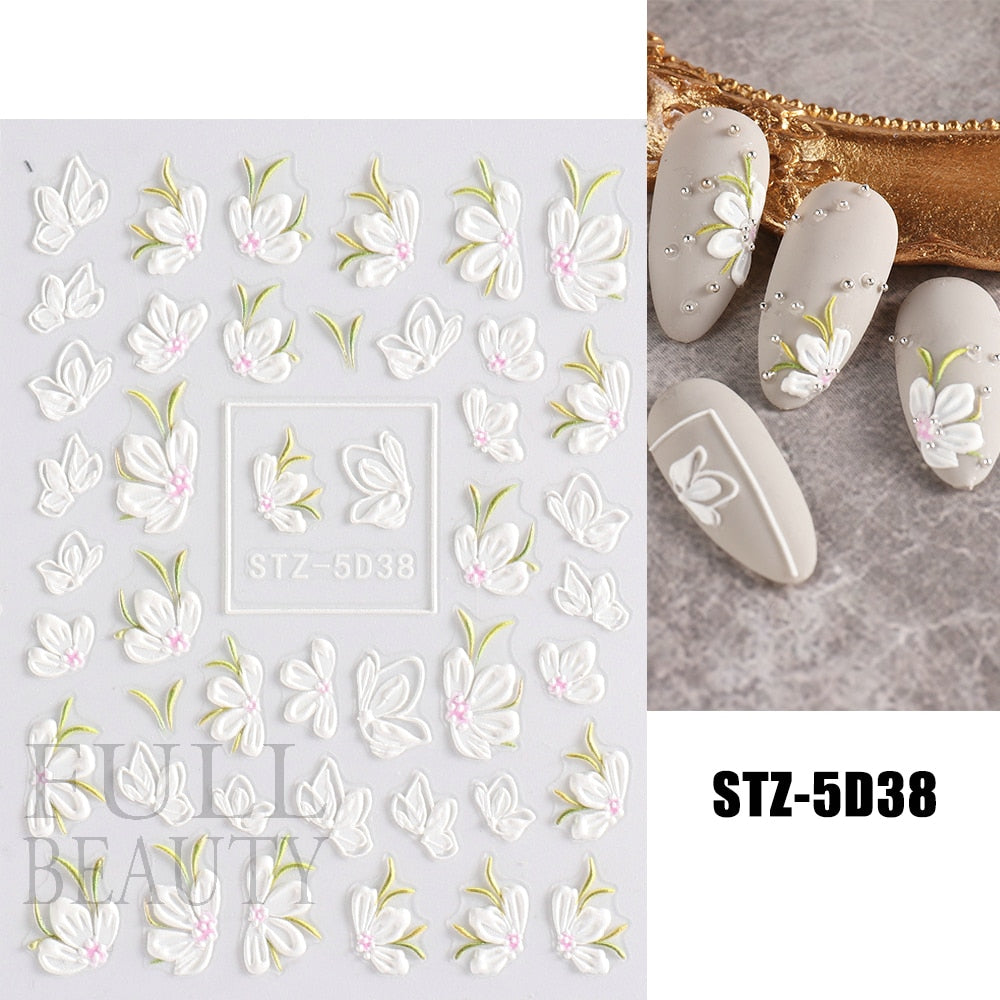 5D Nail Stickers Flowers