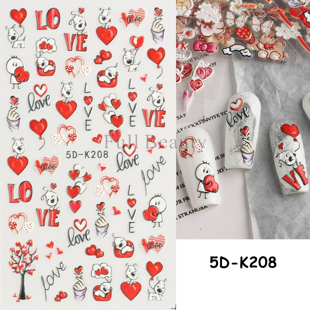 5D Nail Stickers Flowers