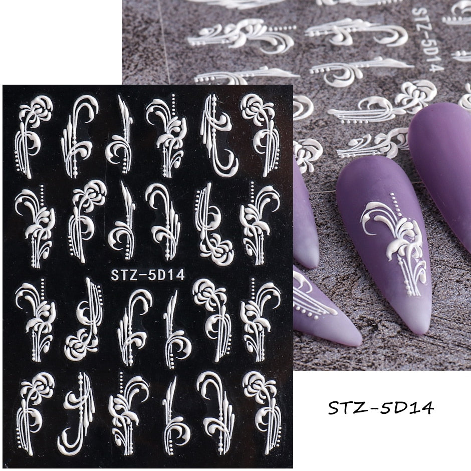 5D Nail Stickers Flowers