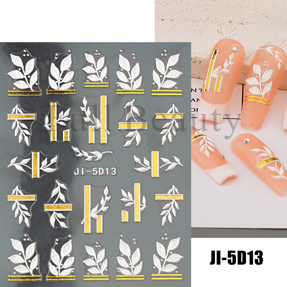 5D Nail Stickers Flowers