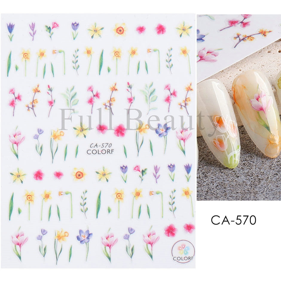 5D Nail Stickers Flowers