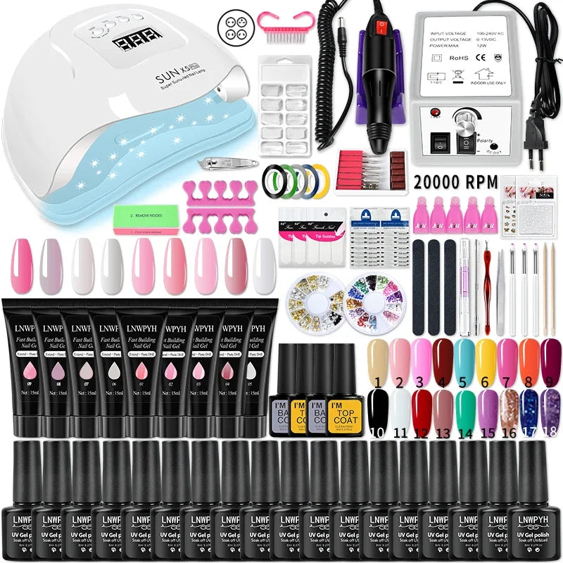 LED Nail Lamp Dryer Color Gel Polish Kit